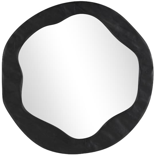 30" Black Velvet Wavy Room Wall Mirror
